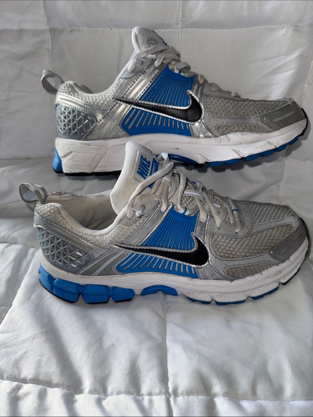 Nike Kids Silver, Black and Blue Athletic Sneakers